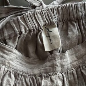 ICHI Antiquites Linen Ribbon Gathered Skirt Beige Free Size