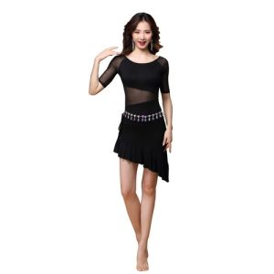 Women’s summer Belly dance dress chiffon dress drawstring tight dress elegant