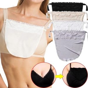 Lady Lace Clip-on Camisole Bra Insert Overlay Modesty Panels for Low Cut Up