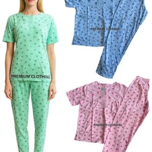 Ladies Womens Short sleeve PJS Pyjamas set Cotton Nighties Loungewear Night wear