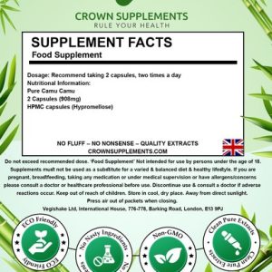 Pure Camu Camu Capsules | Raw Fruit Extract | Crown Supplements UK