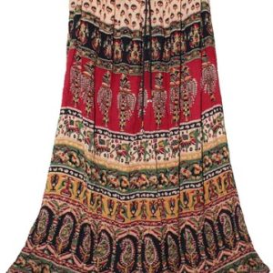 3X To 6X Plus Size Indian Ethnic Maxi Floral Long Skirt For Women Hippie Boho