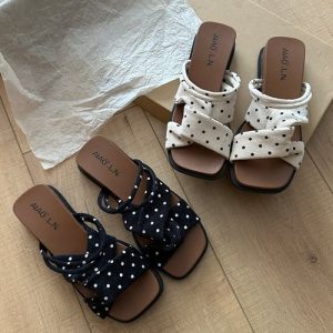 Square Headed Beach Slippers, Gentle Fairy Slippers, Fashionable And…