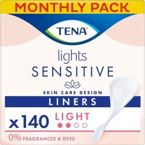 TENA Lights Light Liner, 140 Incontinence Liners ( 28 x 5 packs) for Women with