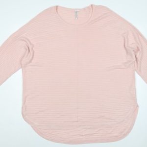 Womens Capsule Size 30 Pullover Jumper Pink Round Neck Striped Long Sleeve
