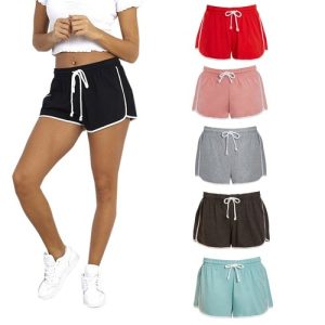 Ladies Short Panel Shorts Retro Hot Pants Cotton Jersey Summer Holiday XS S M L