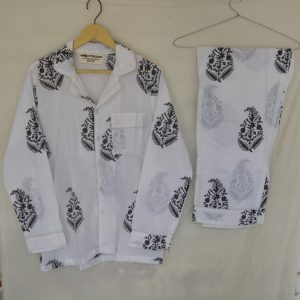 Large Size Unisex Pajama Set Hand Block 100%Cotton TARRIF FREE✅0% CHARGE PJ-44