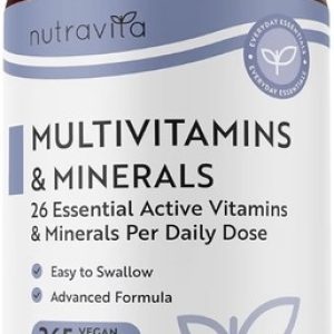 Nutravita Multivitamin Tablets for Women & Men – 365 Vegan Tablets – 1 Year