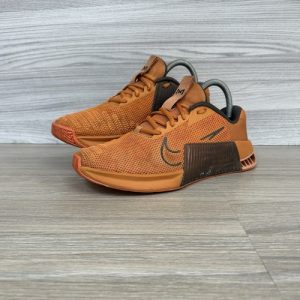 Nike Metcon 9 Trainers Size 5.5 Gym Training Shoes Crossfit Orange Black Monarch