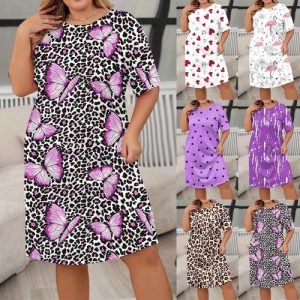 Ladies Summer Nightwear Nightdress Loose Nighties Plus Size Nightshirts Pajamas
