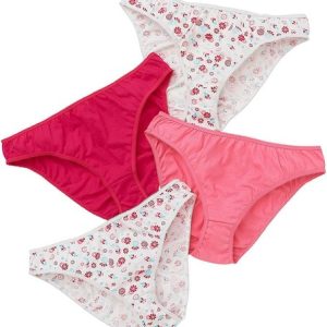 Women’s Ladies Multipack of 4 Hi-Leg Briefs Cotton Floral Star Spot UK Seller