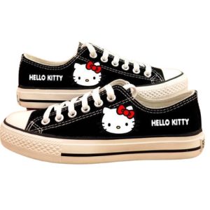 Black Womens Fashion Sports Flat Kitty Canvas Sneakers Wendy Loafers Athletic