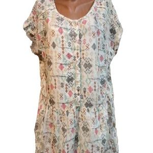 Creeks Women’s Viscose Boho Dress 44 L XL Lined Ethnic Print Summer Casual