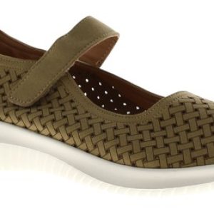 Platino Womens Comfort Shoes Dalia Touch Fastening khaki UK Size 4