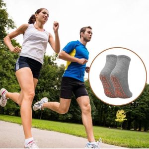 2 Pairs Womens Mens Non-slip Grip Socks ABS Sport Socks for Yoga Pilates Barre