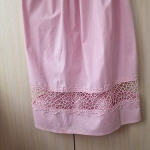 elegant dress SABRA,size40,pink,with a zipper,ties,belt,flared,75% cotton