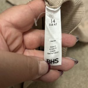 Bhs Size 14 Beige Thin Pullover Sweater Jumper