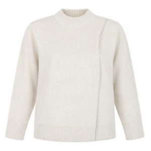 Womens H&M Size M Pullover Jumper Ivory Crew Neck Long Sleeve Casual