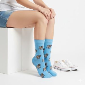 Ladies Pet Print Socks Cotton Rich Casual Dress Crew Socks for Work Office