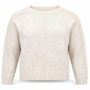 Womens New Look Size 10 Pullover Jumper Beige Round Neck Long Sleeve