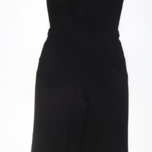 Womens Oasis Size 8 Jumpsuit One-Piece Black Sleeveless Zip