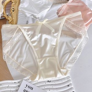 5 Pack Lot Sexy Womens Satin Knicker Brief Sheer See Through Lingeries Underwear