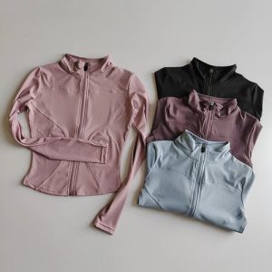 Women’s Slim Fit Zip-Up Sports Jacket Quick Dry Yoga Running Activewear Top