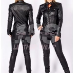 Leather Jumpsuit for Women Soft Black Genuine Leather Catsuit Custom Made New