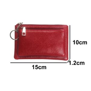 Zipper Slim Wallet PU Leather Credit Card Holder Fashion Clutch