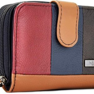 RFID MULTI COW HIDE ZIP ROUND PURSE WALLET Blocking Card Wallet, Women’s Wallets