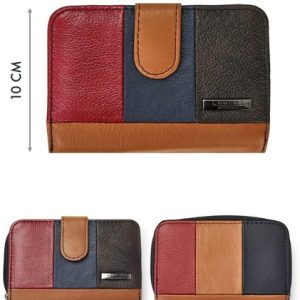 RFID MULTI COW HIDE ZIP ROUND PURSE WALLET Blocking Card Wallet, Women’s Wallets