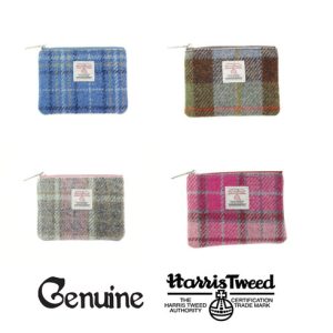 “Harris Tweed ‘Staffa’ Long Zip Purse | Grey Dogtooth | Stylish Scottish Design