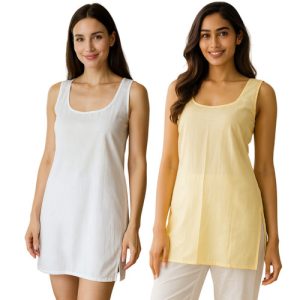 Women’s Stretch Cotton Short Camisole Slip | Spaghetti Strap Underslip Vest Top