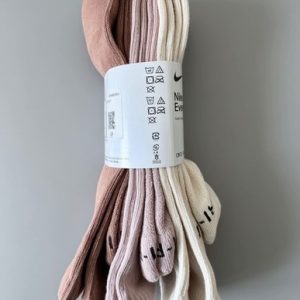 BNWT Womens NIKE Every Day Plus Crew Dri Fit (L) 27/30cm Brown, Pink, Beige