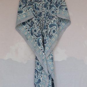 Hand Block Print 100% Cotton Long Kaftan Dress 100% TARRIF FREE✅0% CHARGE KF-161