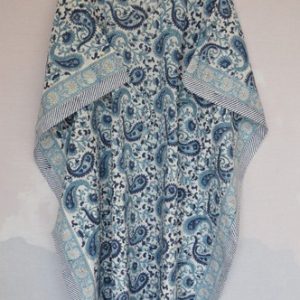 Hand Block Print 100% Cotton Long Kaftan Dress 100% TARRIF FREE✅0% CHARGE KF-161
