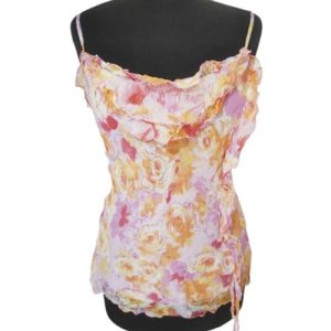 Silk Camisole Sz S/M IT Sz 46 Abstract Floral Motives brand Piu Piu