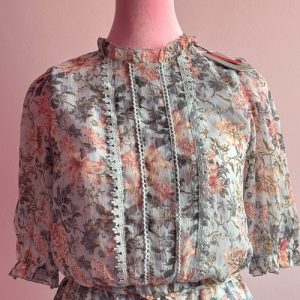 Oasis Light Blue Floral Print Tiered Chiffon Dress Size 12 BNWT RRP £59.00