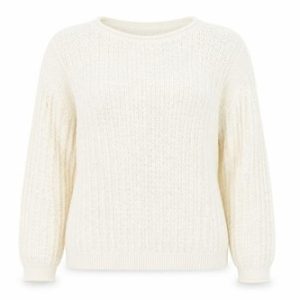 Womens Marks & Spencer Size M Pullover Jumper Ivory Crew Neck Long Sleeve Casual