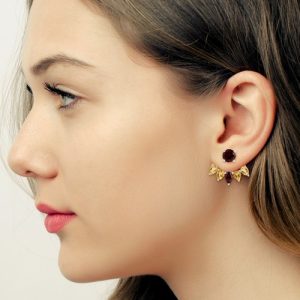 925 Sterling Silver Garnet Citrine Drop Earrings Jewellery Gift For Women