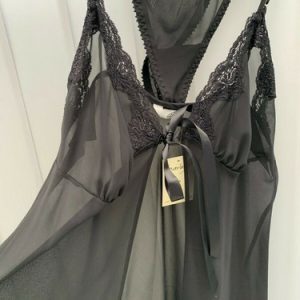 Baby doll babydoll set + matching brief chiffon/satin chemise nightie SIZE 12