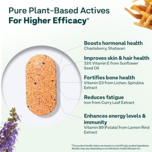 OZiva Plant Based Multivitamins Women 35+ For Hormonal Health 50 Tab 1 Pack