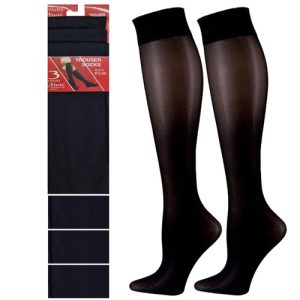 3 Pairs Ladies Knee High Pop Socks Trouser Tights 80 Denier Adults Black Or Tan