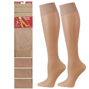 3 Pairs Ladies Knee High Pop Socks Trouser Tights 80 Denier Adults Black Or Tan
