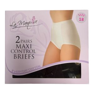 New Sloggi Type La Marquise Brand Maxi Control Brief Black White 2 Pack Cotton f