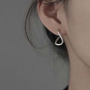 925 Sterling Silver Twisted Elegant Hoop stud Earrings Jewellery Women Gift UK