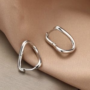 925 Sterling Silver Twisted Elegant Hoop stud Earrings Jewellery Women Gift UK