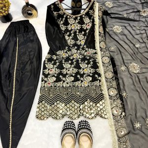 Punjabi Wedding Wear Vichitra Silk Patiala Suit For Ethic Indian Wear Collection