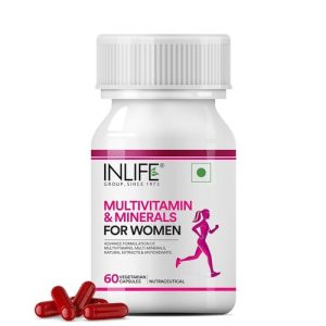 INLIFE Multivitamin for Women with Biotin, Vitamin D, Calcium 60 Veg Caps
