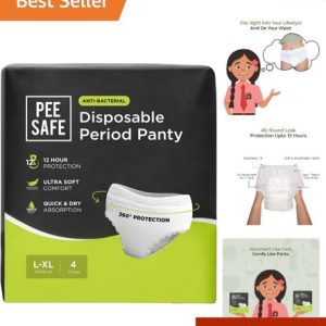 Pee Safe Comfort Period Panties – L-XL, 4 Pack, Rash Free & 12 Hour Protection